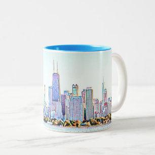 Chicago Skyline Two-Tone Coffee Mug