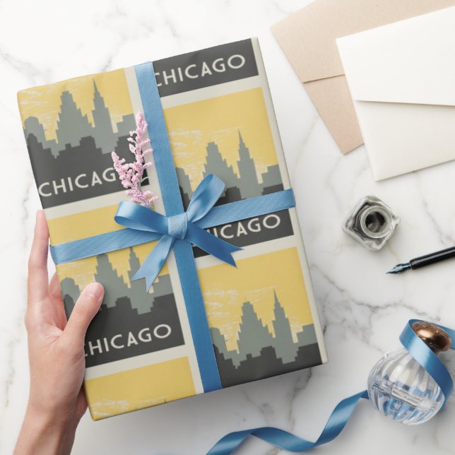 Chicago Skyline vintage style Wrapping Paper (Gifting)
