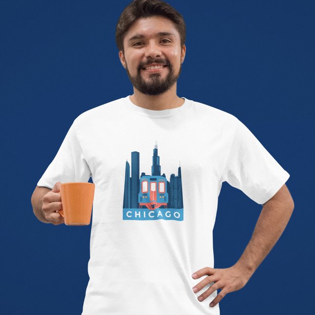 Chicago Skyline Vintage Travel  T-Shirt (Chicago Skyline Vintage Travel T-Shirt)