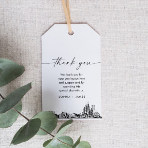 Chicago Skyline Wedding Thank You Favour Tag
