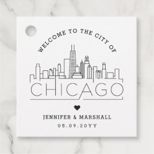 Chicago Skyline Wedding Welcome Favour Tags