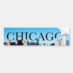 Chicago Skyline with CHICAGO in the Sky Bumper Sticker