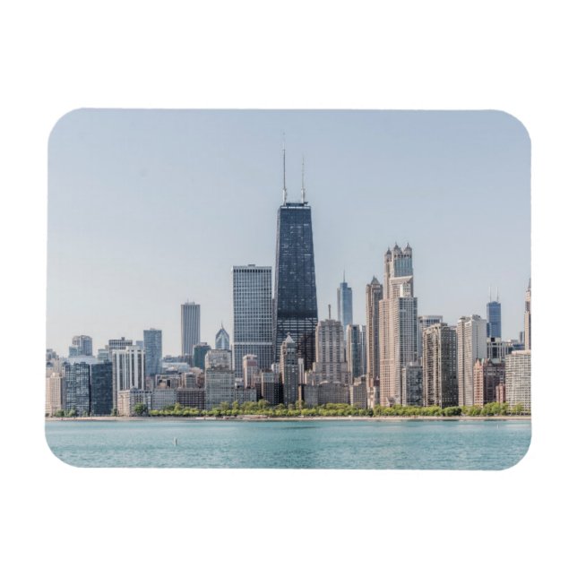 Chicago Skyline With Lake Michigan Magnet (Horizontal)