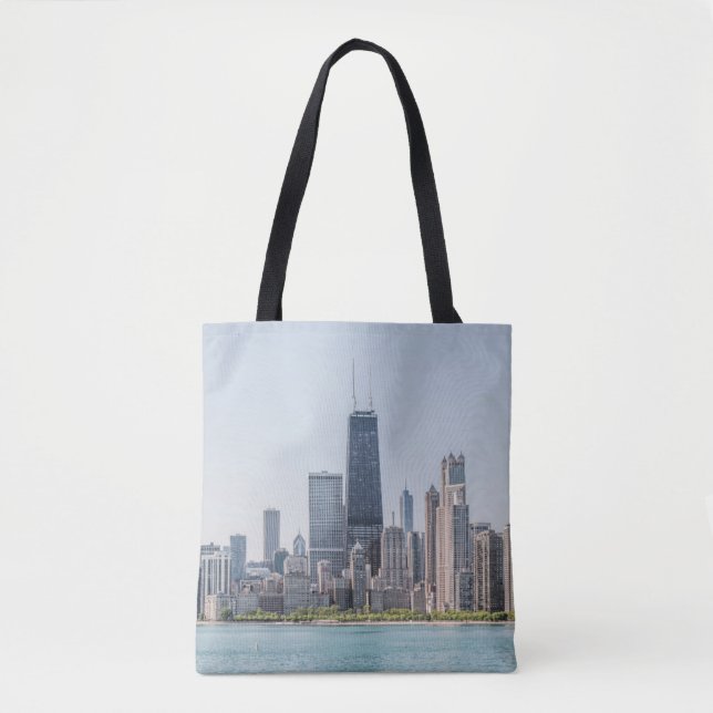 Chicago Skyline With Lake Michigan Tote Bag (Front)