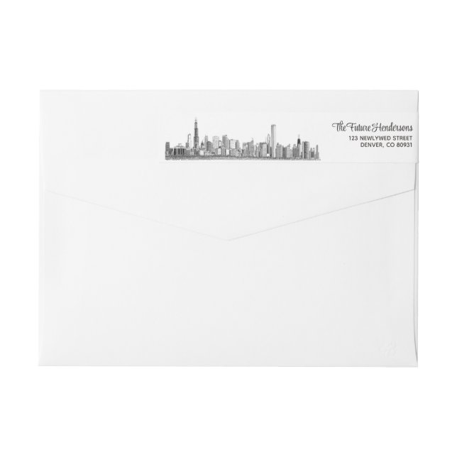Chicago Skyline Wrap Around Label (Back)