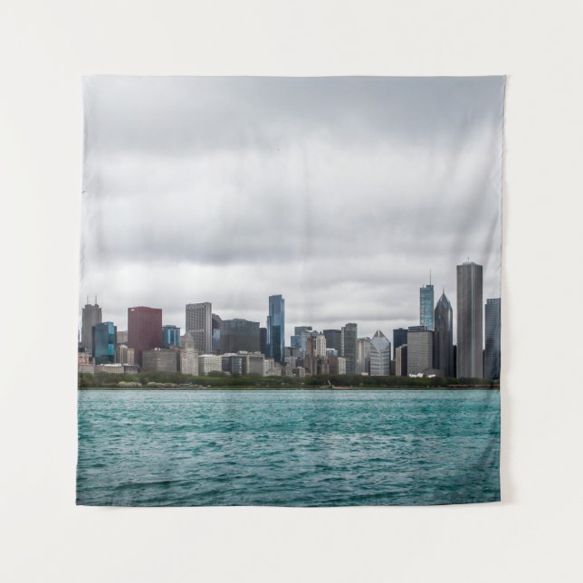 Chicago skylinechicago, skyline, aerial, architect tapestry (Front)
