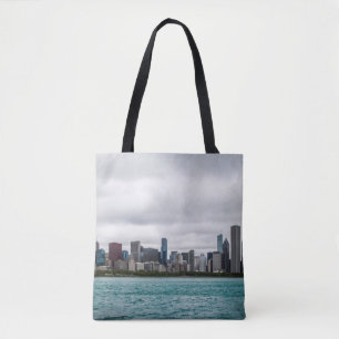 Chicago skylinechicago, skyline, aerial, architect tote bag