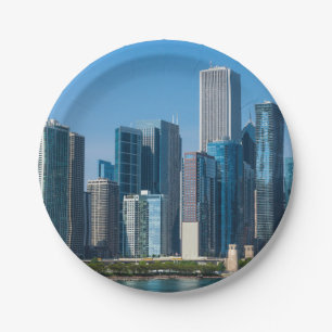 Chicago Skyscrapers Paper Plate