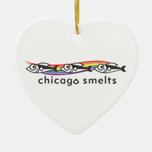 Chicago Smelts heart ornament