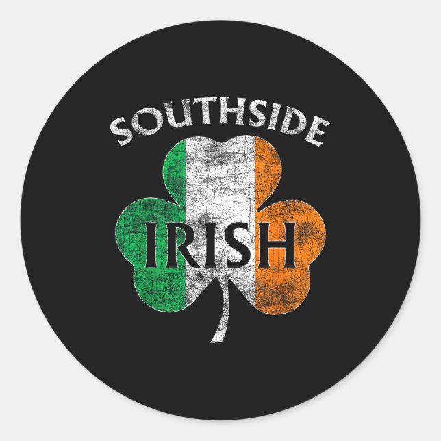 Chicago Southside Irish Flag St. Patrick's Day  Classic Round Sticker (Front)