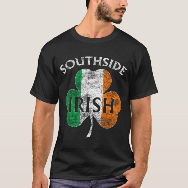 Chicago Southside Irish Flag St. Patrick's Day  T-Shirt (Front)
