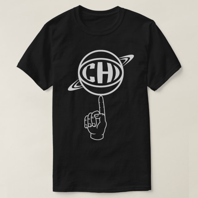 Chicago Spinning Ball White T-Shirt (Design Front)