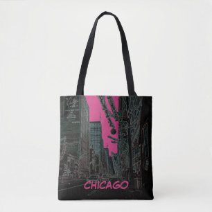 Chicago State Street @ Christmas 1967 Glowing Edge Tote Bag