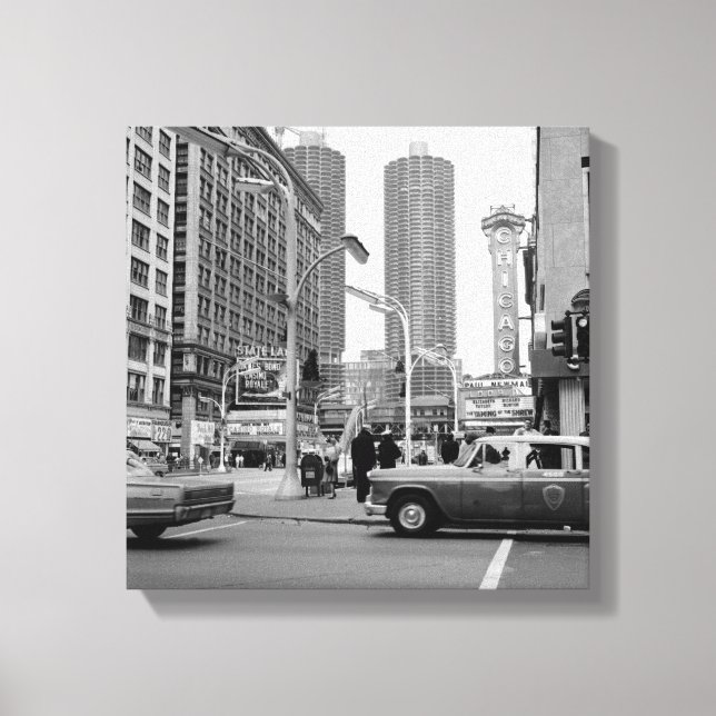 Chicago State Street May 7, 1967 James Bond Canvas Print (Front)
