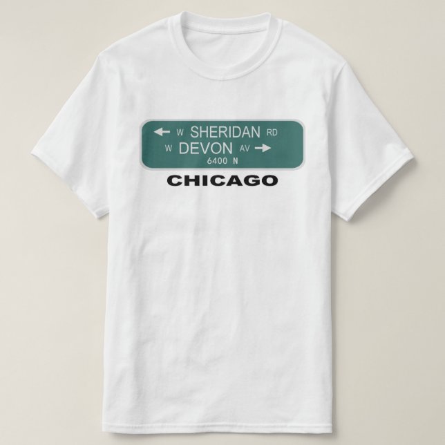 Chicago Street Signs; Sheridan & Devon T-Shirt (Design Front)