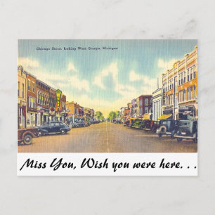 Chicago Street, Sturgis, Michigan Postcard