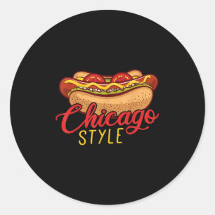 Chicago Style Best Hot Dog Gift Hotdog Classic Round Sticker