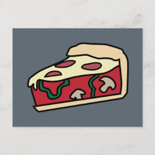 Chicago Style Deep Dish Pizza Postcard