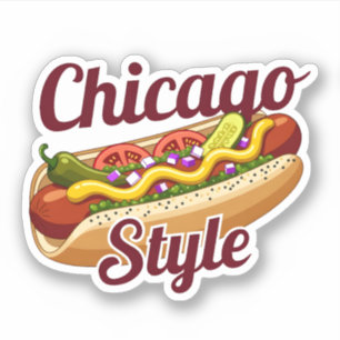 Chicago Style Hot Dog Classic Foodie Illustration