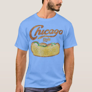 Chicago Style Hot Dog Distressed T-Shirt