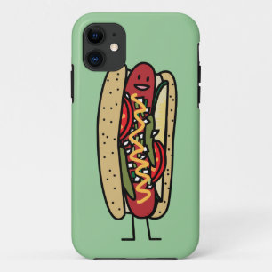 Chicago Style Hot Dog hot red poppy bun mustard iPhone 11 Case