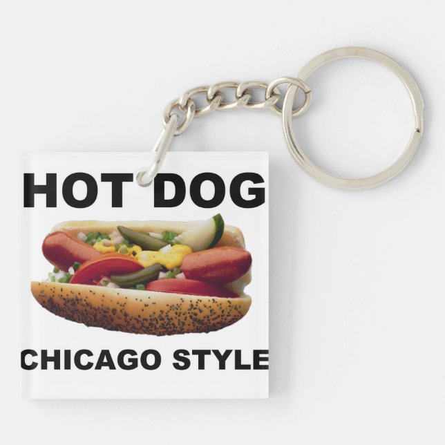 Chicago Style Hot Dog Key Ring (Back)