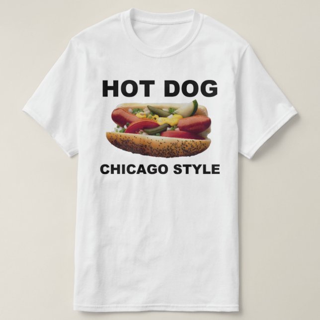 Chicago Style Hot Dog T-Shirt (Design Front)