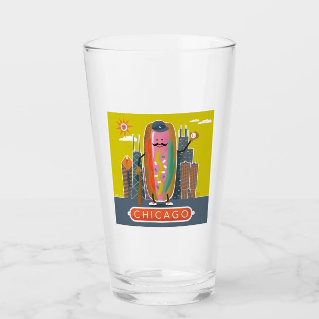 Chicago-Style Hotdog Glass (Front)