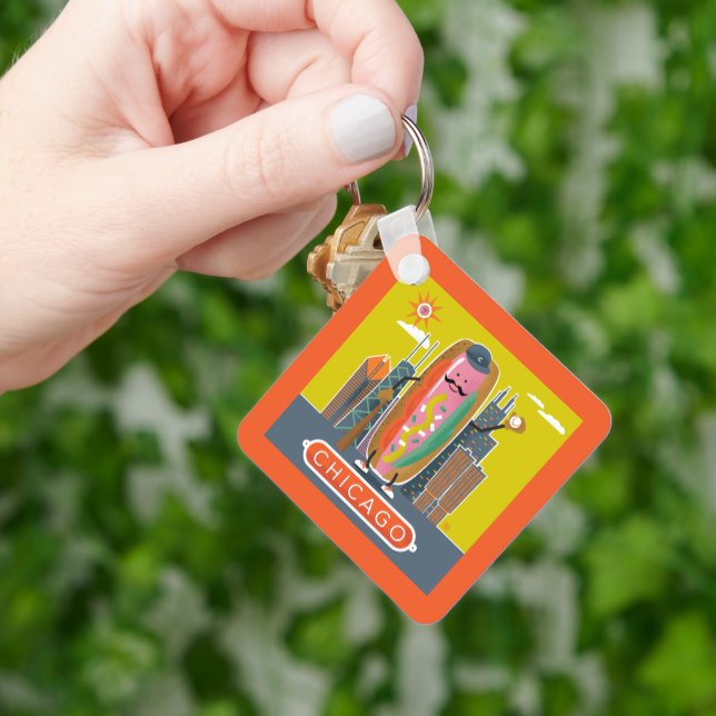 Chicago-Style Hotdog Key Ring (Hand)