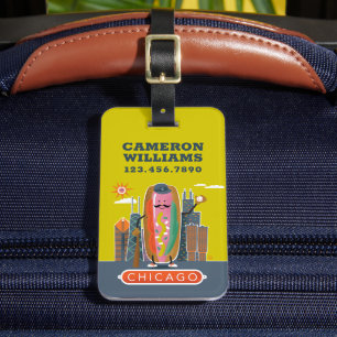Chicago-Style Hotdog Luggage Tag