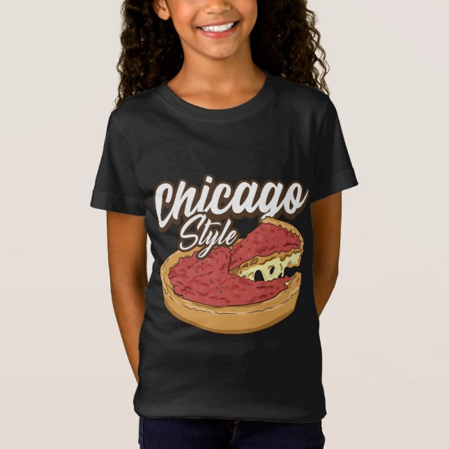 Chicago Style Pizza Deep Dish Pizza Thick Crust Fo T-Shirt (Front)