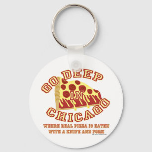 Chicago Style Pizza Key Ring