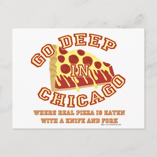 Chicago Style Pizza Postcard (Front)