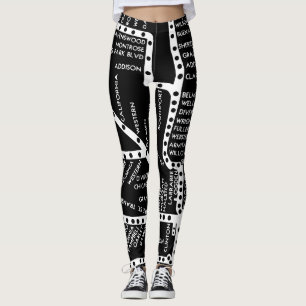 Chicago Subway Train Vintage System Map Route Leggings