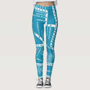 Chicago Subway Train Vintage System Map Route Leggings