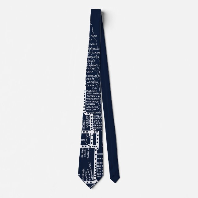Chicago Subway Train Vintage System Map Route Tie (Front)