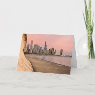 Chicago sunrise over Lake Michigan Card