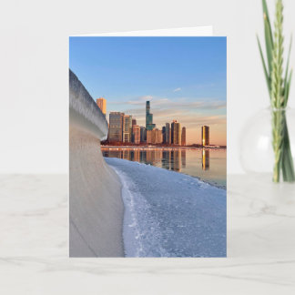 Chicago sunrise over Lake Michigan Card