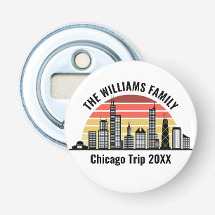 Chicago Sunset Customized Family Trip Bottle Opener