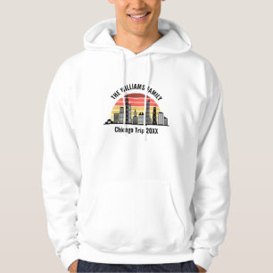 Chicago Sunset Customized Family Trip Hoodie