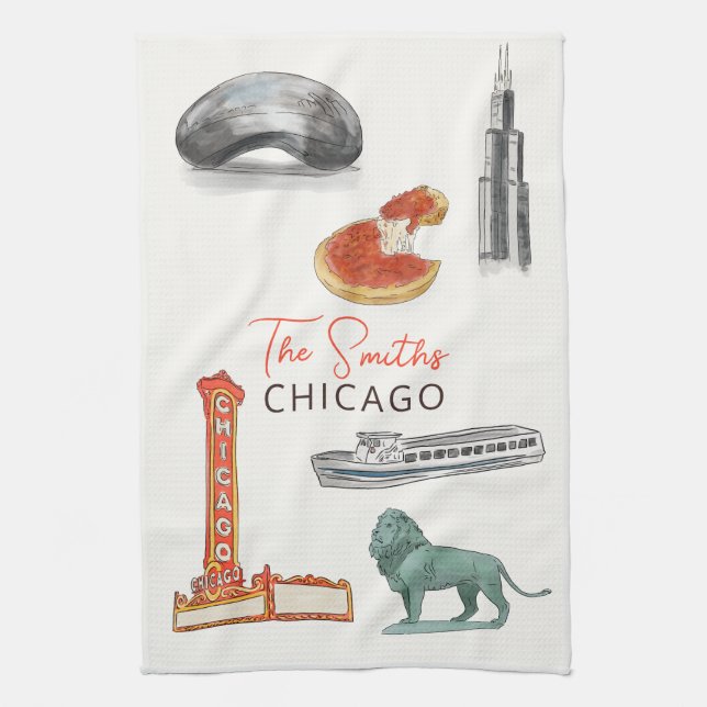 Chicago  tea towel (Vertical)