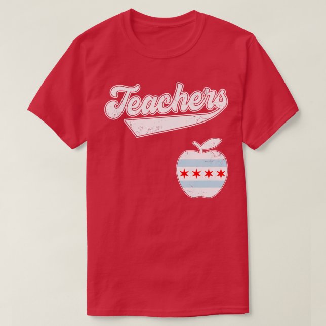 Chicago Teachers Fund Our Future Red For Ed T-Shirt (Design Front)
