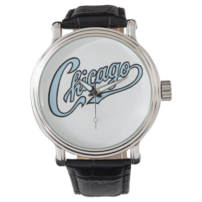Chicago Text Art Script Watch (Front)