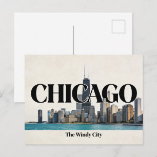Chicago The Windy City Vintage Travel Postcard