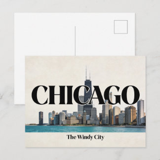 Chicago The Windy City Vintage Travel Postcard