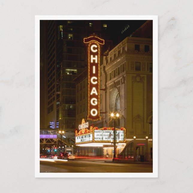 Chicago Theatre, Chicago Illinois Travel Post Card (Front)