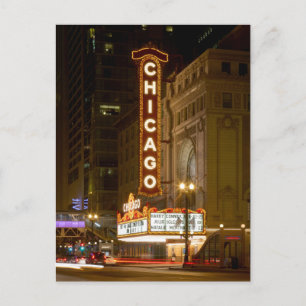 Chicago Theatre, Chicago Illinois Travel Post Card