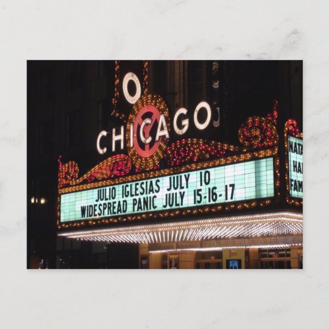 Chicago Theatre Marquee Post Card (Front)