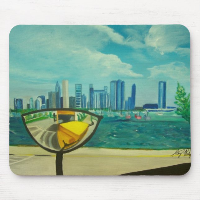 Chicago through cateyes mouse mat (Front)