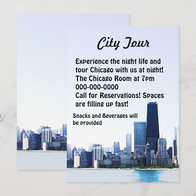 Chicago Tour Flyer Invitation (Front/Back)